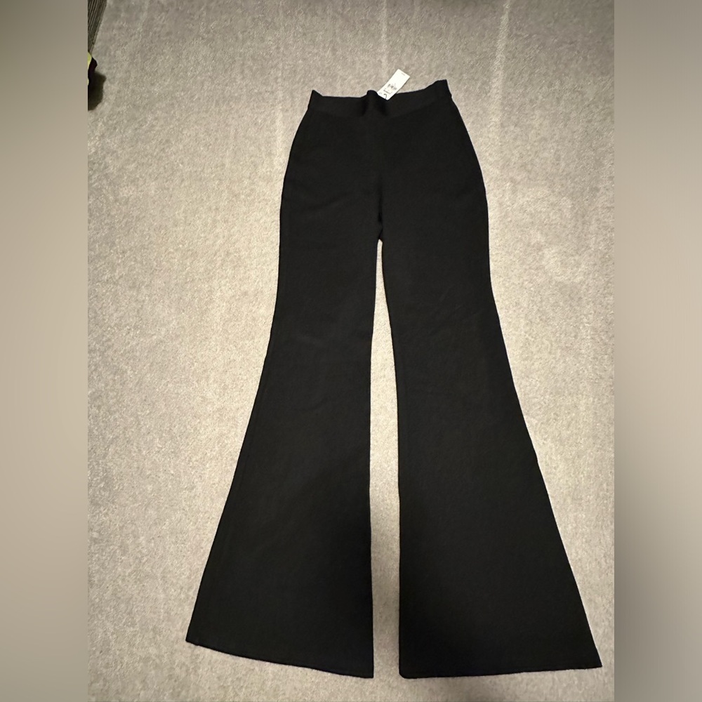 COLUMNIST SUPER HIGH WAISTED BODY CONTOUR KNIT FLARE PANT